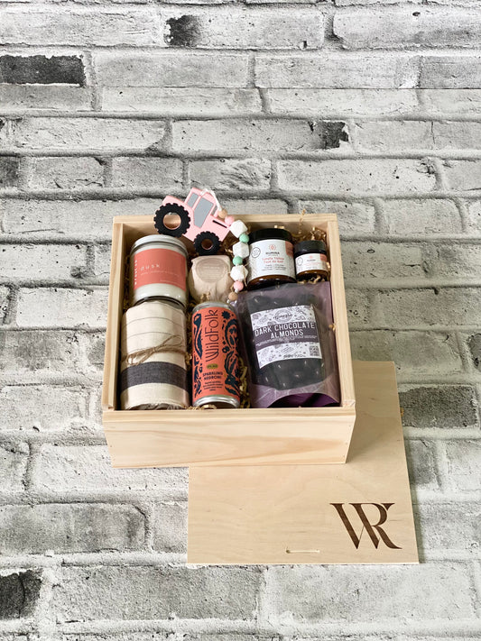 New Mama Box - Wild Rose Gift Box Co. Our gift baskets contain all local product from other independent businesses and we delivery to Cochrane, Calgary, Canmore and everywhere in between. Canada wide shipping also available.
